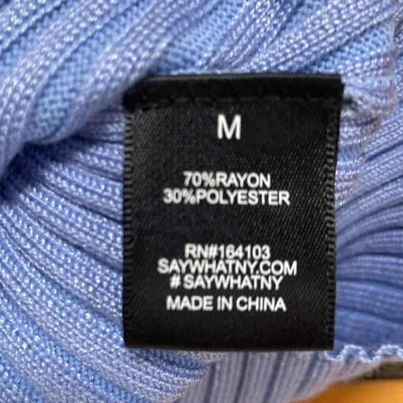 NEW Say What? Blue Ribbed Midi Bodycon Dress Size Medium NWT - Picture 8 of 9